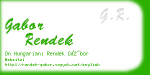 gabor rendek business card